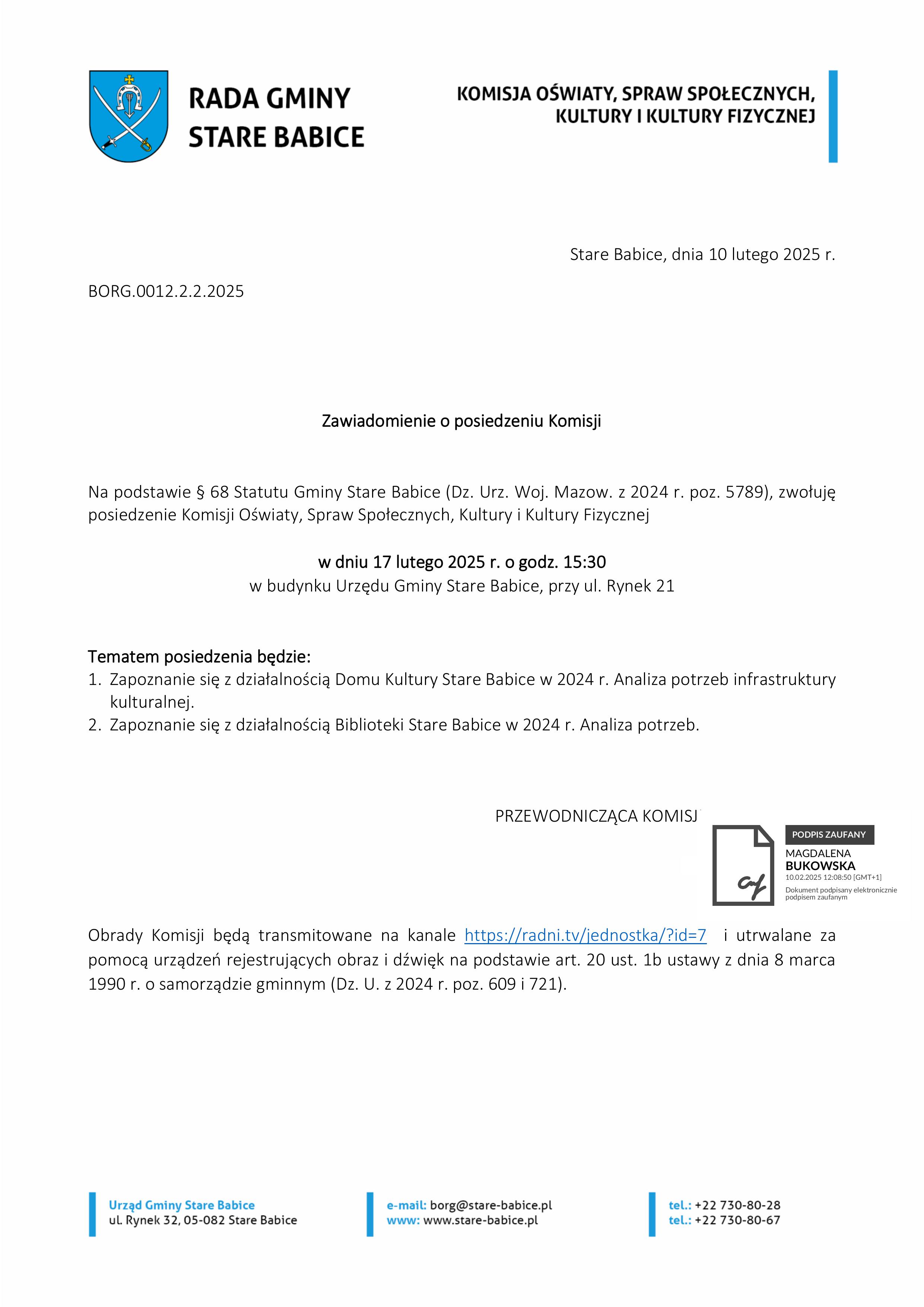 Posiedzenie Komisji Oświaty, Spraw Społecznych, Kultury i Kultury Fizycznej.