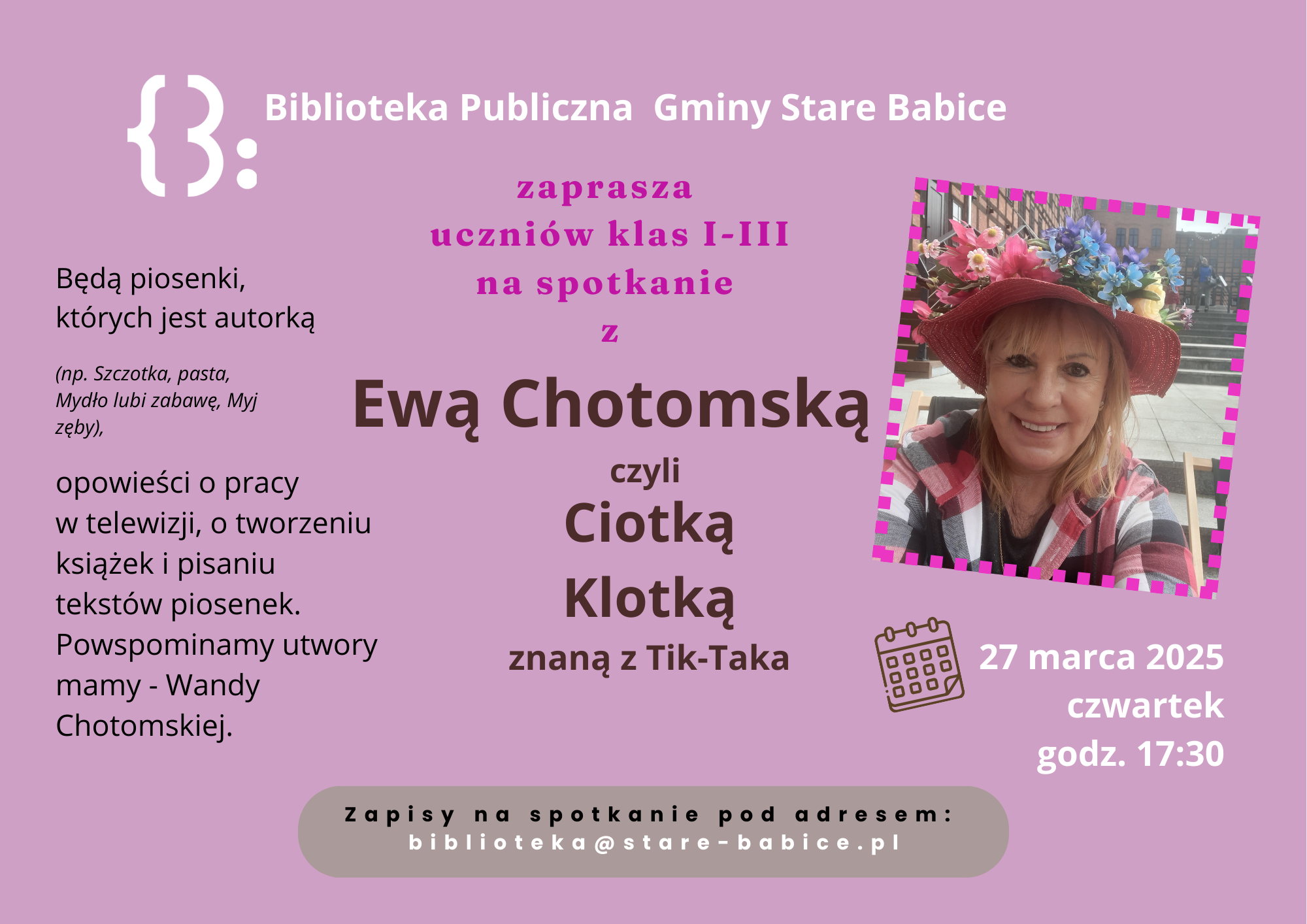 Spotkanie z Ewą Chotomską w Bibliotece