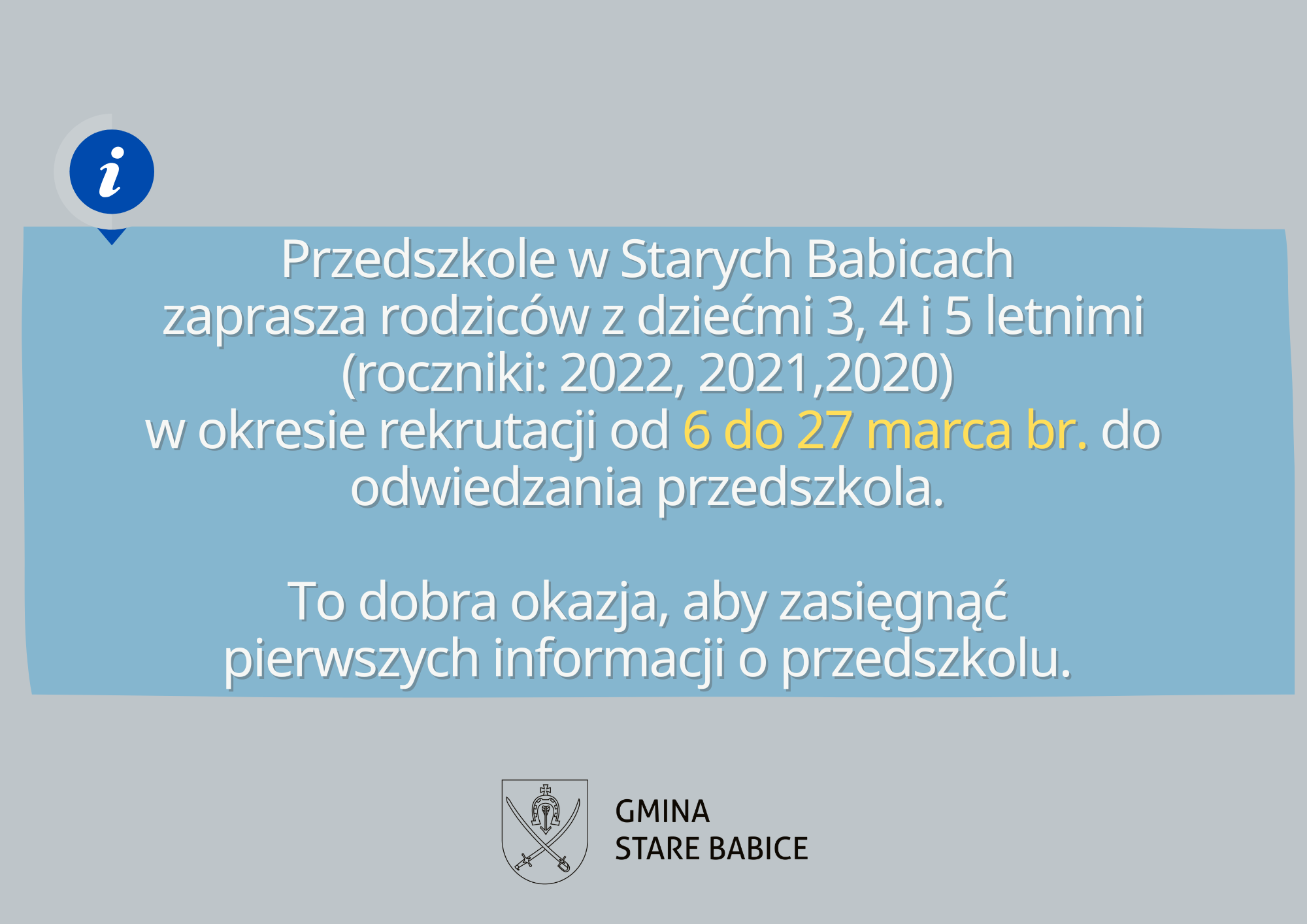 Przedszkole w Starych Babicach zaprasza do odwiedzin w czasie rekrutacji