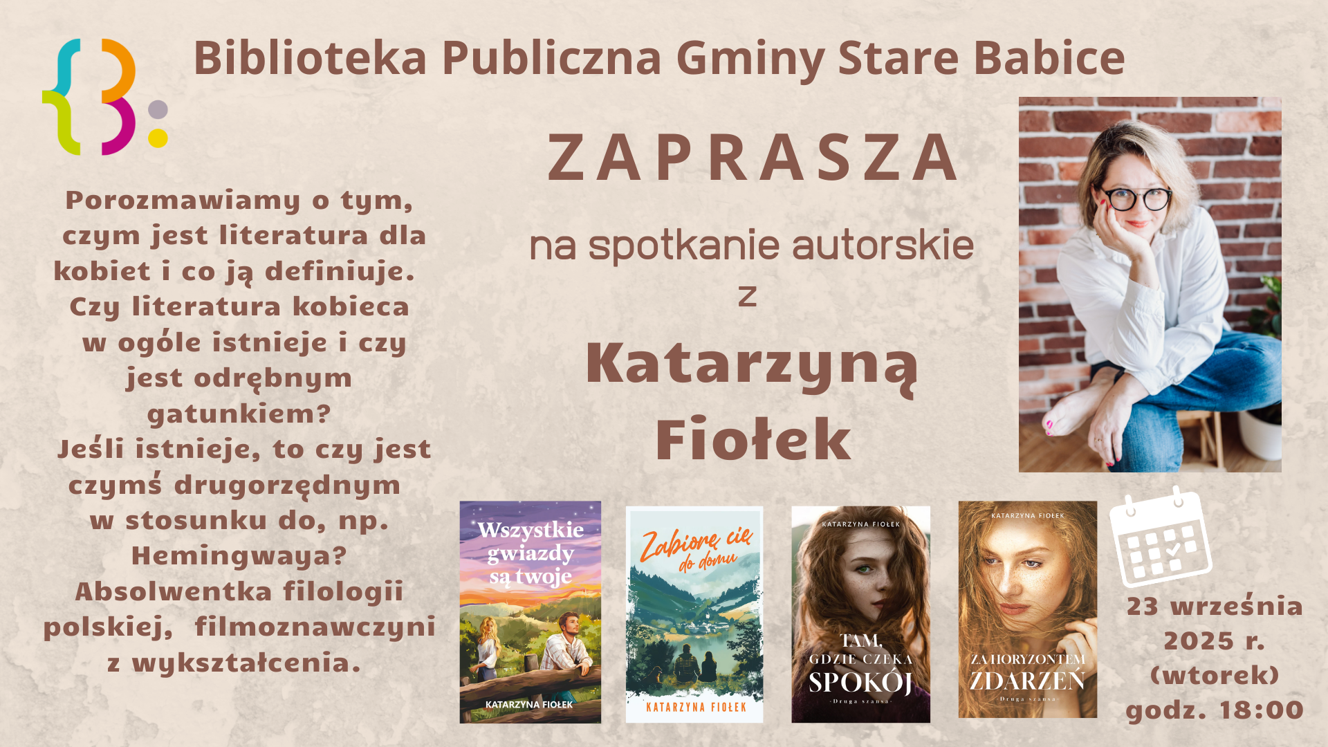 Spotkanie autorskie z Katarzyną Fiołek w bibliotece