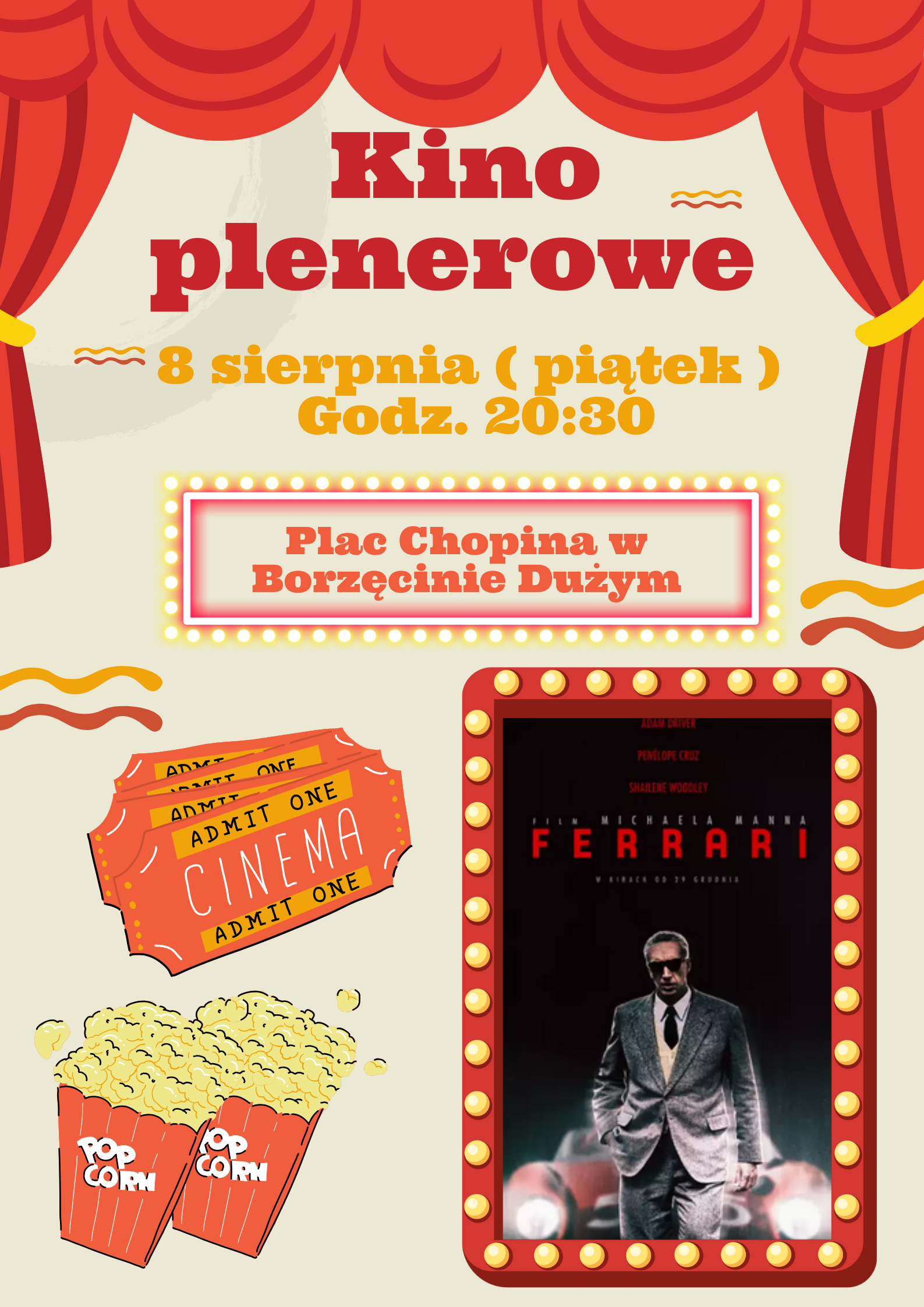Kino plenerowe 08.08.2025r. Borzęcin Duży