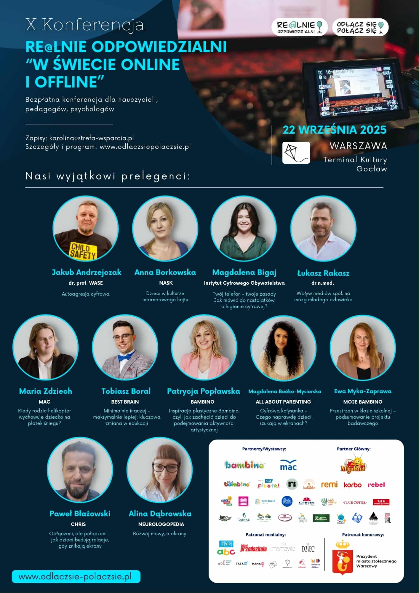 Bezpłatnej konferencja dla nauczycieli, pedagogów, psychologów oraz przedstawicieli oświaty – „W świecie on-line i off-line”,