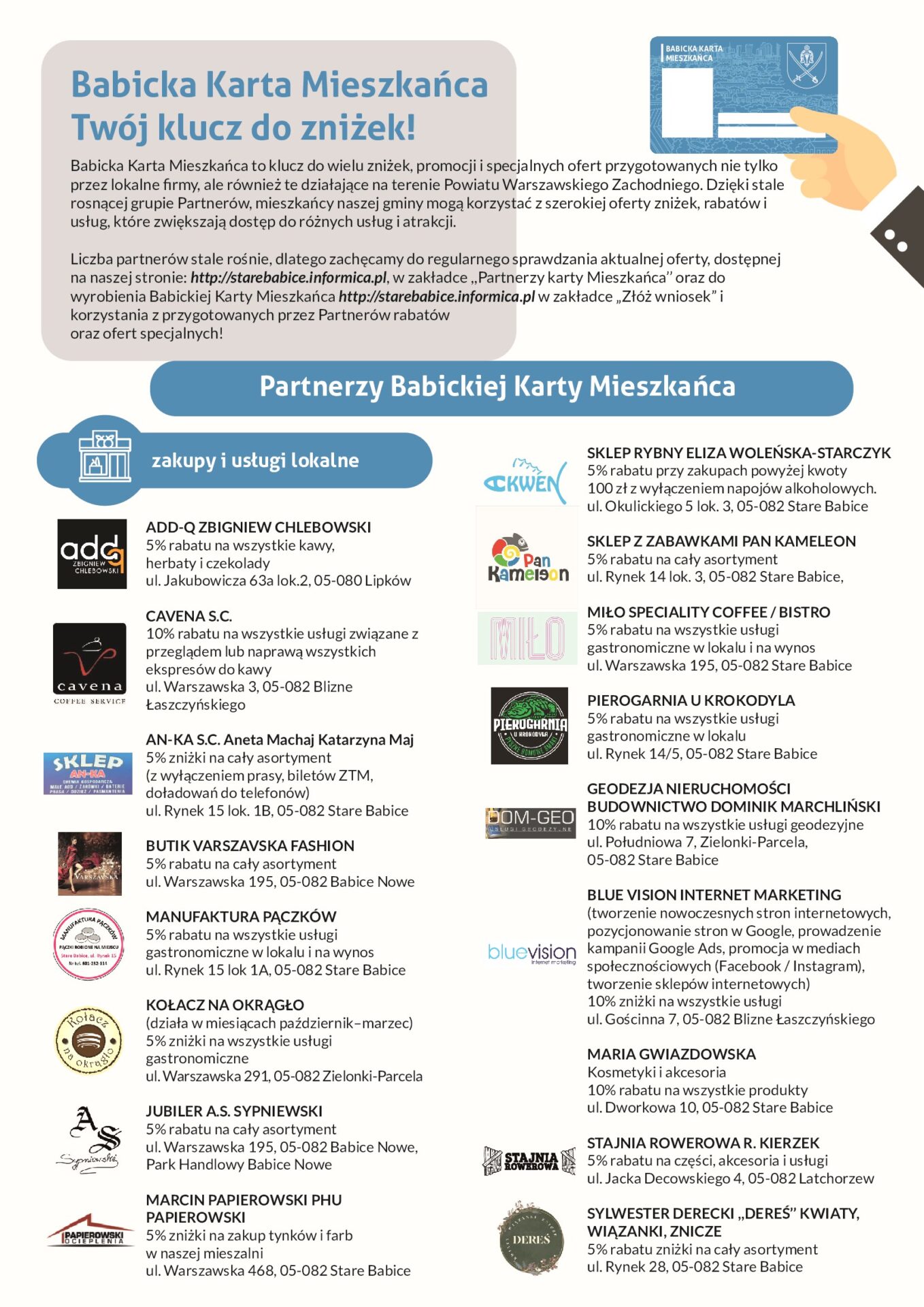 💳 Załóż Babicką Kartę Mieszkańca i korzystaj ze zniżek już dziś!