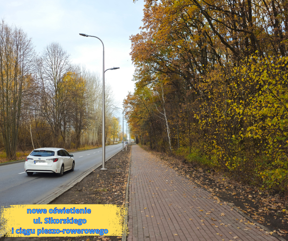 Budowa oświetlenia ulicy Sikorskiego w Klaudynie zakończona
