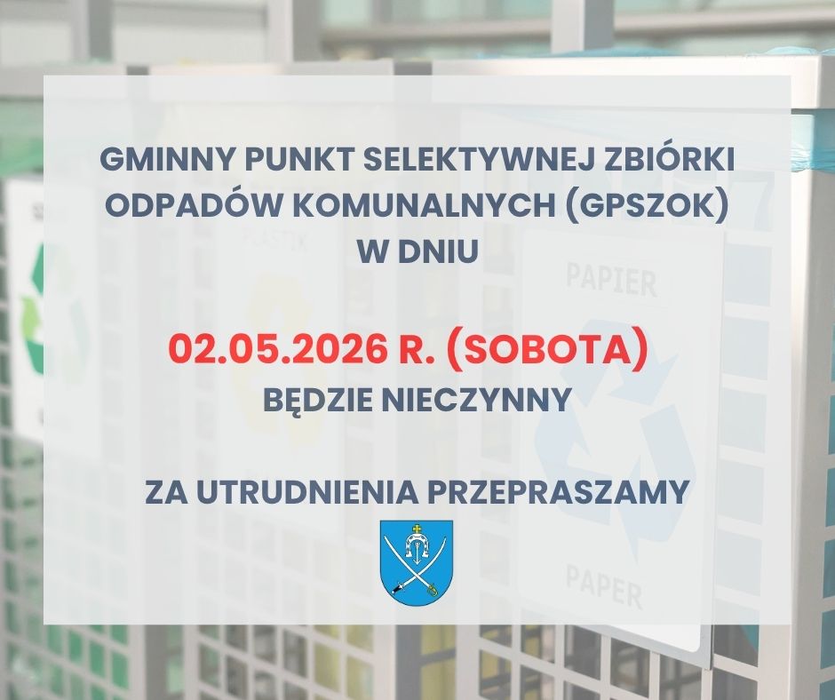 GPSZOK nieczynny w dniu 02.05.2026 r.
