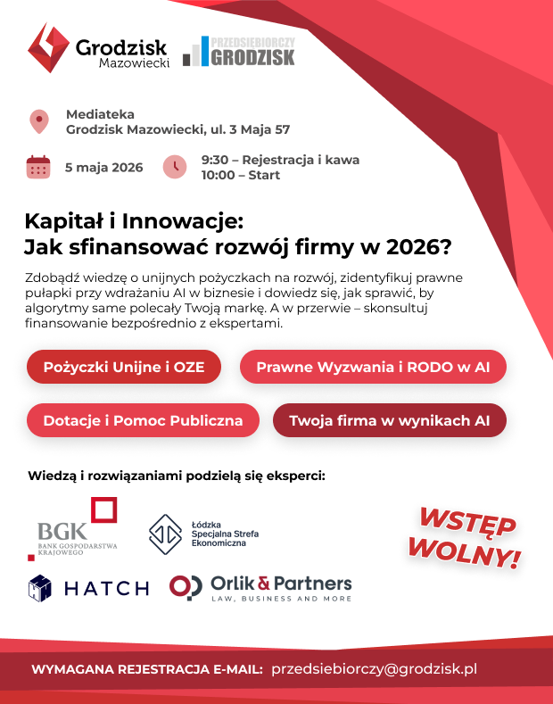 Bezpłatna konferencja: „Kapitał i Innowacje: Jak sfinansować rozwój firmy w 2026?”