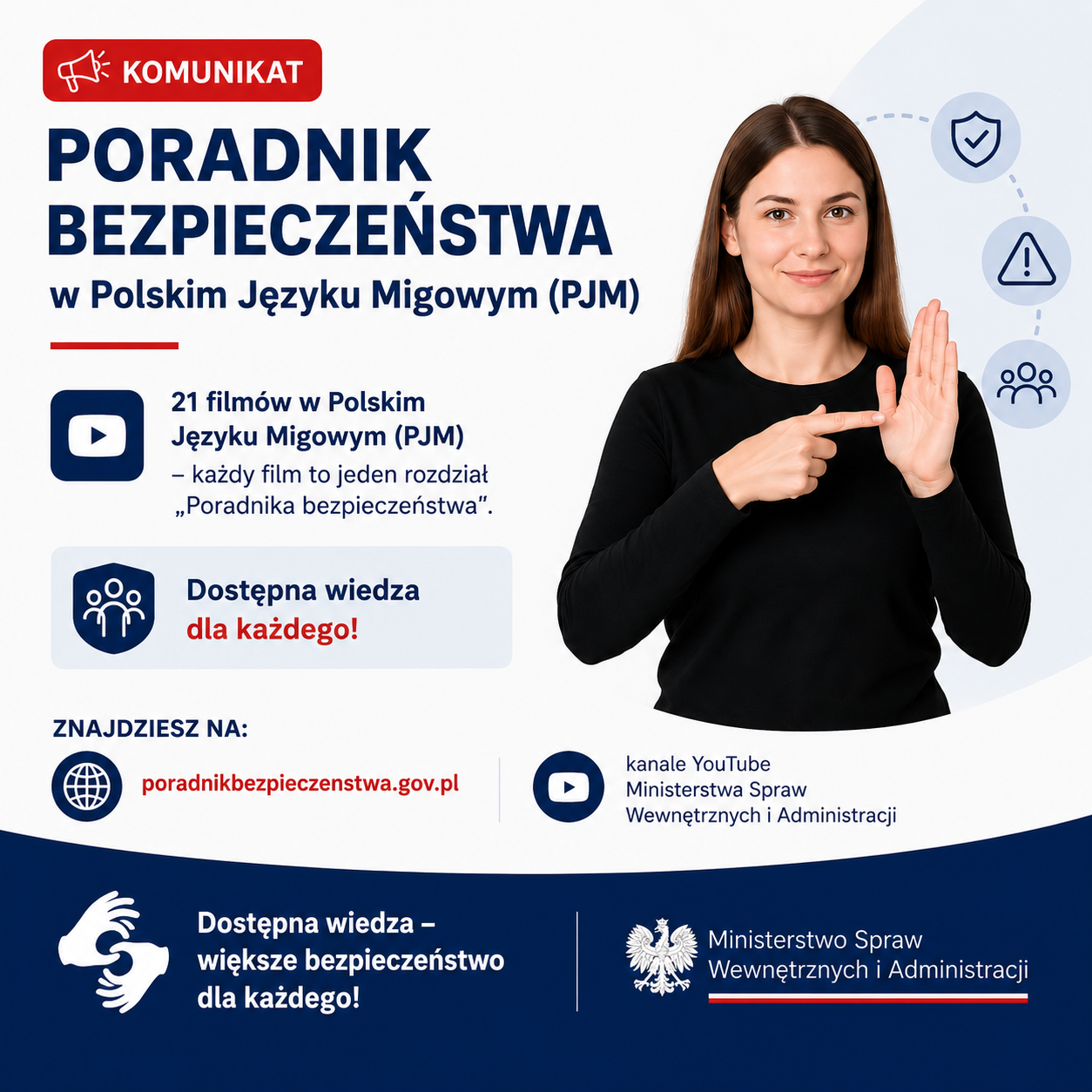 „Poradnik bezpieczeństwa” dostępny w Polskim Języku Migowym (PJM)