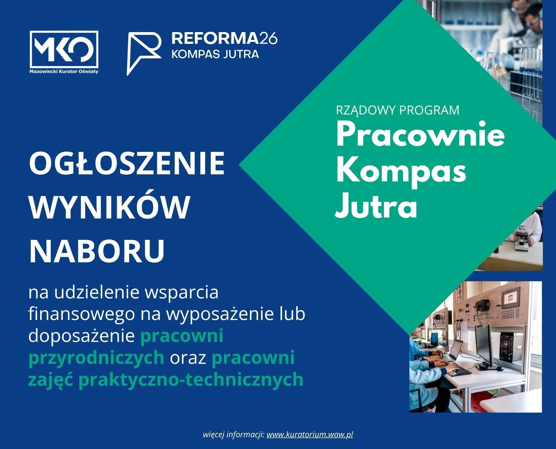 Ogłoszenie wyników naboru wniosków w ramach Rządowego programu „Pracownie Kompas Jutra” w 2026 r.