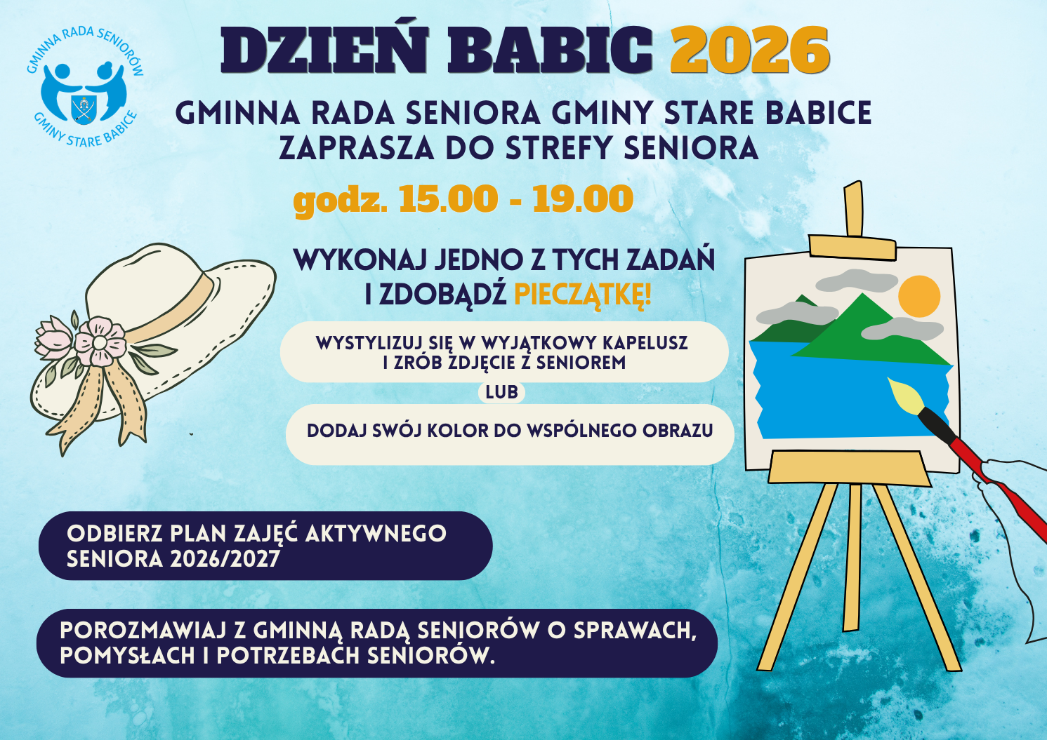 STREFA MŁODZIEŻOWEJ RADY I GMINNEJ RADY SENIORÓW – CZEKAJĄ NA WAS PODCZAS DNIA BABIC!