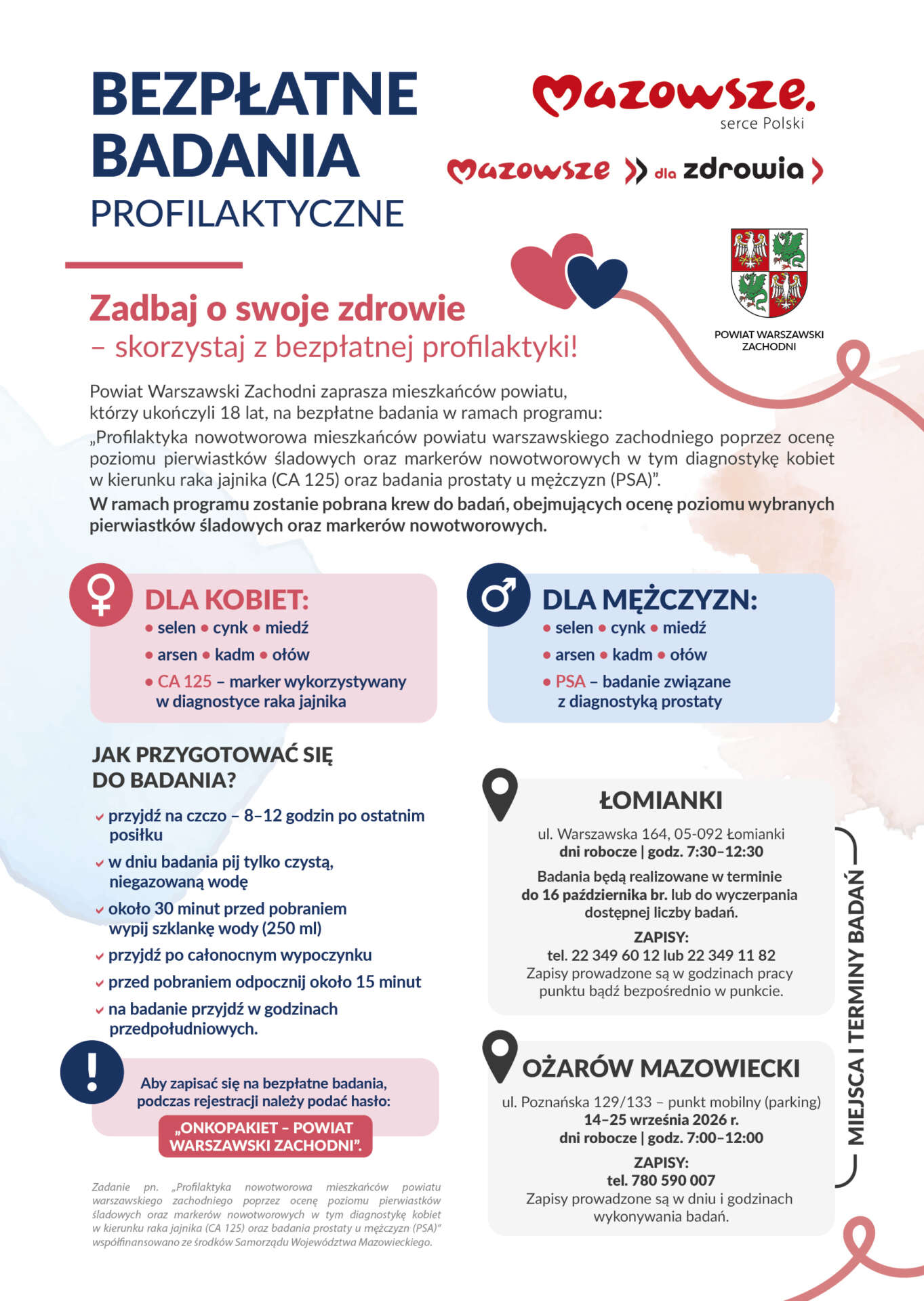 BEZPŁATNE BADANIA PROFILAKTYCZNE