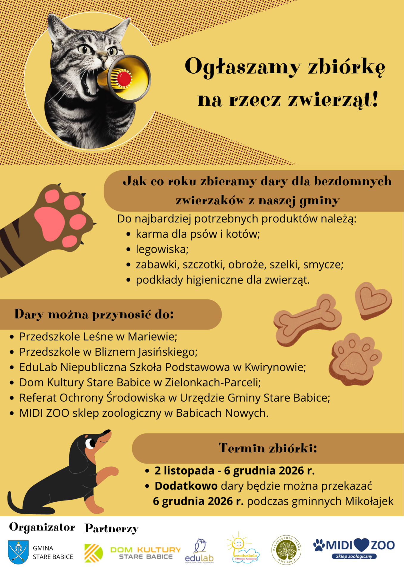 Ogłaszamy zbiórkę na rzecz zwierząt!