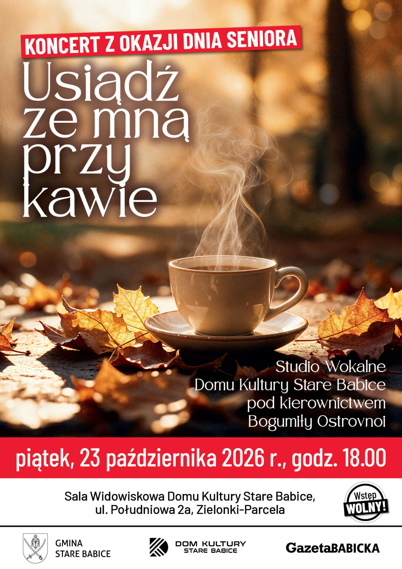 „USIĄDŹ ZE MNĄ PRZY KAWIE” – MUZYCZNE SPOTKANIE W DOMU KULTURY STARE BABICE!