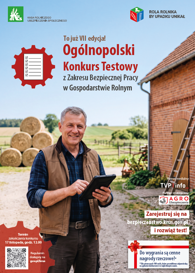 „VII Ogólnopolski Konkurs Testowy z Zakresu Bezpiecznej Pracy w Gospodarstwie Rolnym”