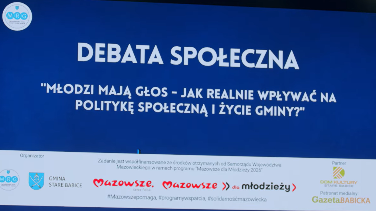 Relacja filmowa z debaty społecznej „Młodzi mają głos – jak realnie wpływać na politykę społeczną i życie gminy”!