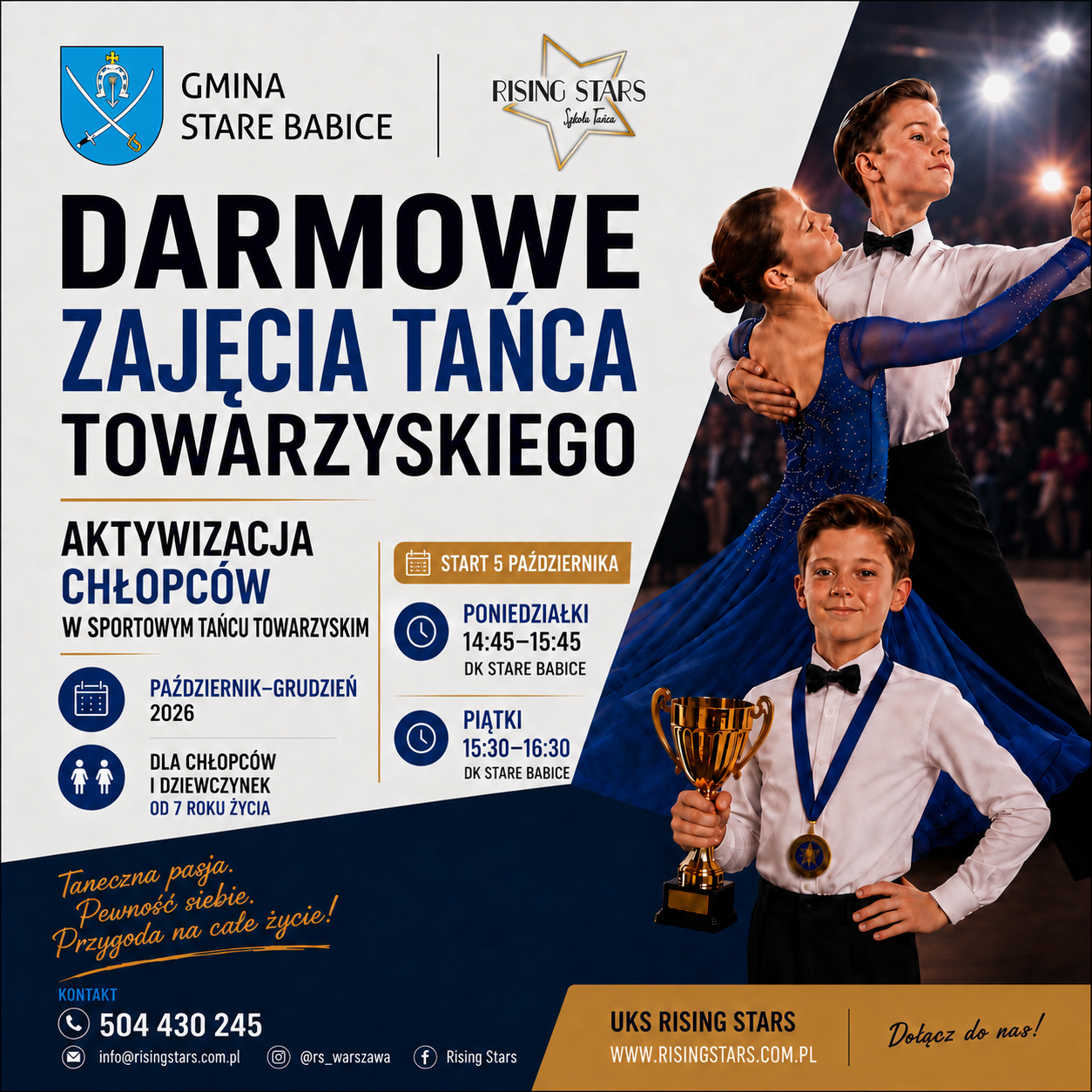 DARMOWE ZAJĘCIA TAŃCA TOWARZYSKIEGO! START JUŻ 5 PAŹDZIERNIKA!