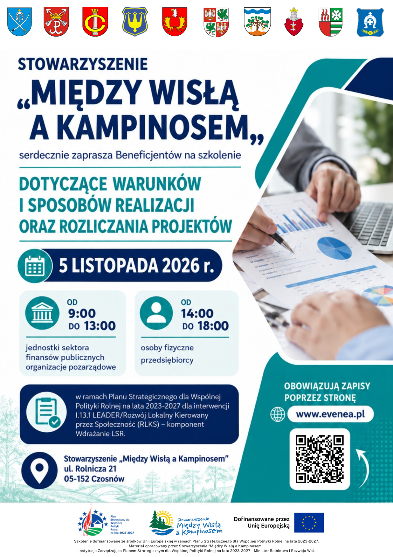Zaproszenie na szkolenie dotyczące warunków i sposobów realizacji oraz rozliczania projektów